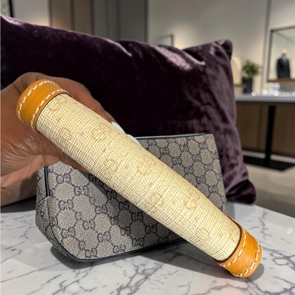 VINTAGE Gucci GG Canvas Bifold Wallet Tan Leather ( 90’s) - Picture 3 of 11